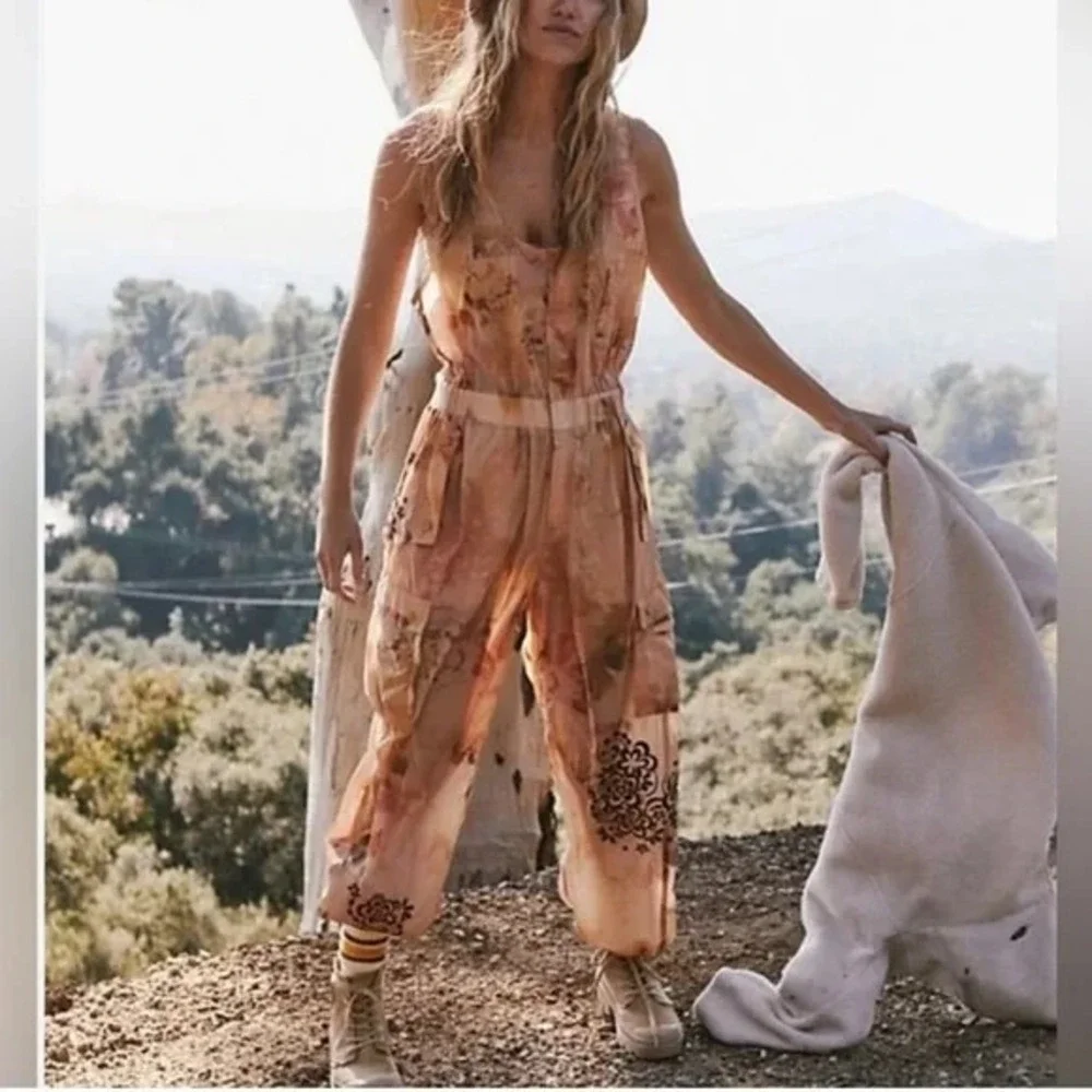 Free People Movement Colorburst One Piece Jumpsuit Oasis‎ XS NWT Active Romper